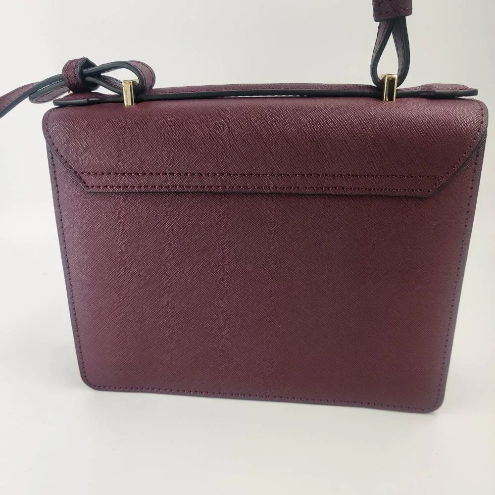 Vivienne Westwood Opio Saffiano Small Shoulder Bag in Bordeaux